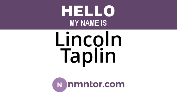 Lincoln Taplin