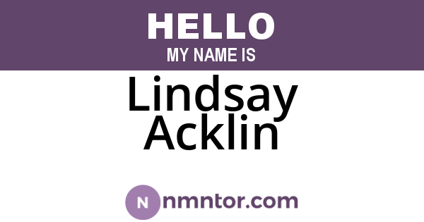 Lindsay Acklin