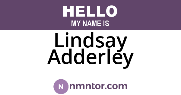 Lindsay Adderley