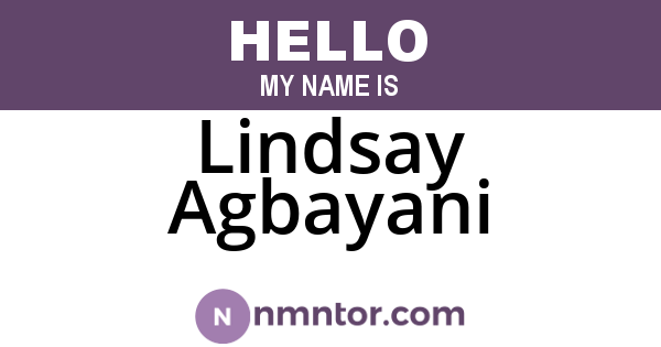 Lindsay Agbayani