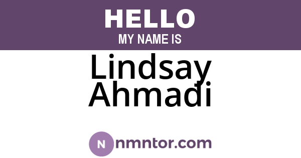Lindsay Ahmadi