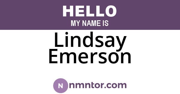 Lindsay Emerson
