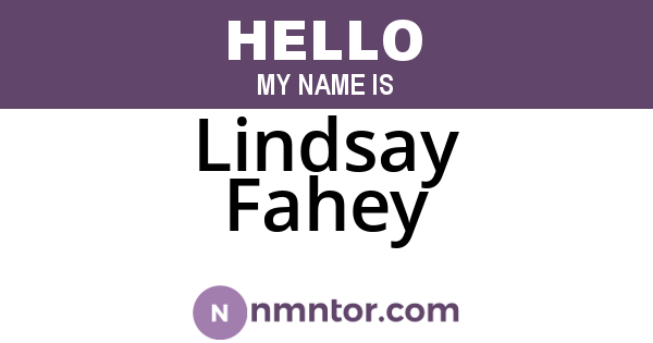 Lindsay Fahey