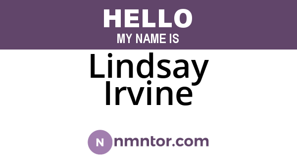 Lindsay Irvine
