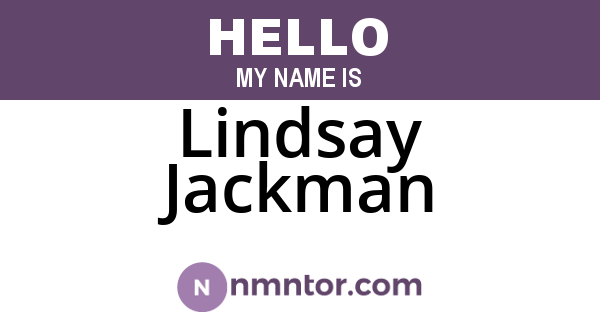 Lindsay Jackman