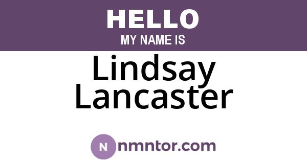 Lindsay Lancaster