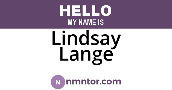 Lindsay Lange