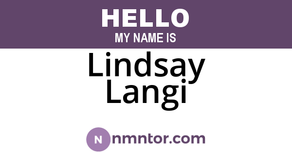 Lindsay Langi