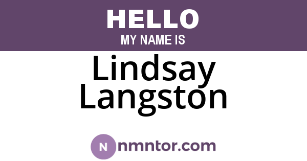 Lindsay Langston