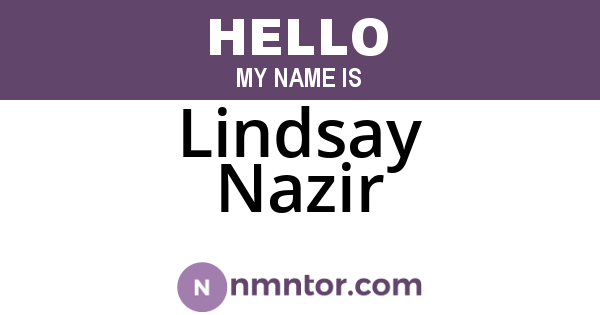 Lindsay Nazir