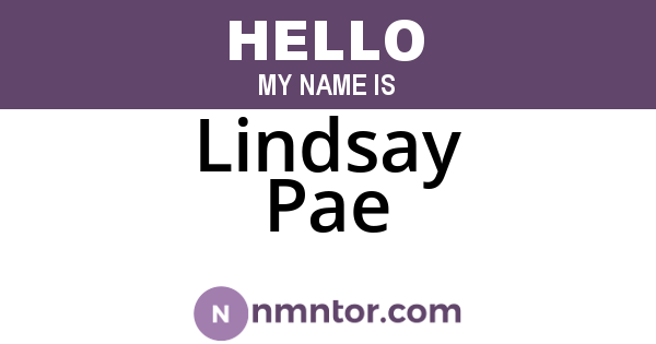 Lindsay Pae