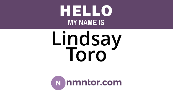 Lindsay Toro