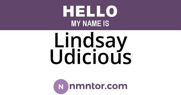 Lindsay Udicious