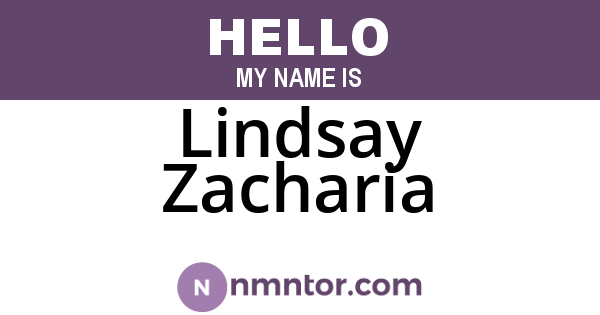 Lindsay Zacharia