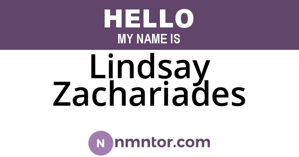Lindsay Zachariades
