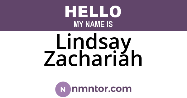 Lindsay Zachariah