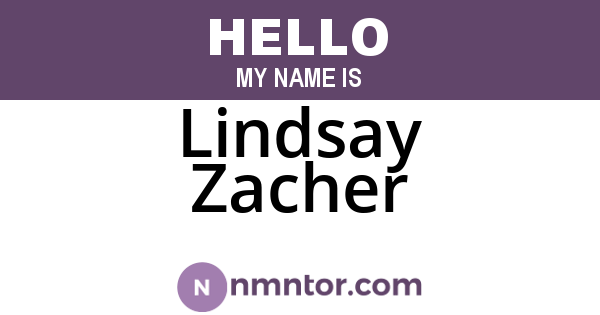 Lindsay Zacher