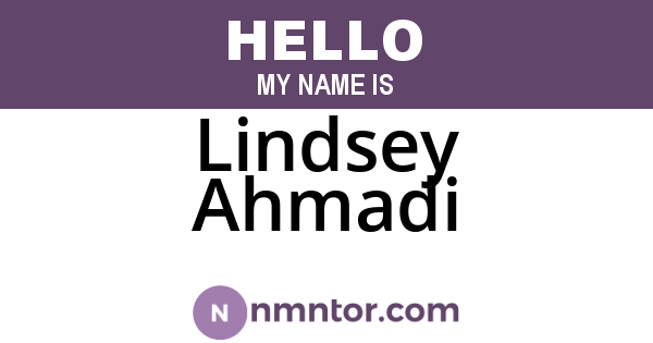 Lindsey Ahmadi