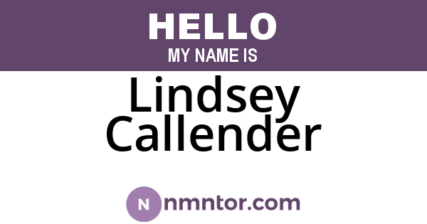 Lindsey Callender