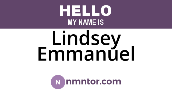 Lindsey Emmanuel