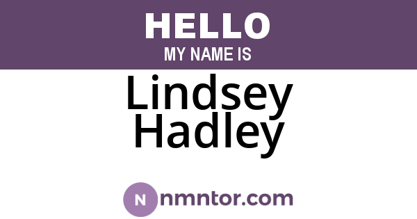 Lindsey Hadley