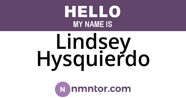 Lindsey Hysquierdo