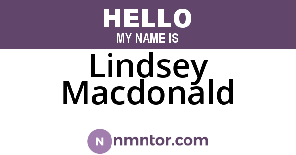 Lindsey Macdonald