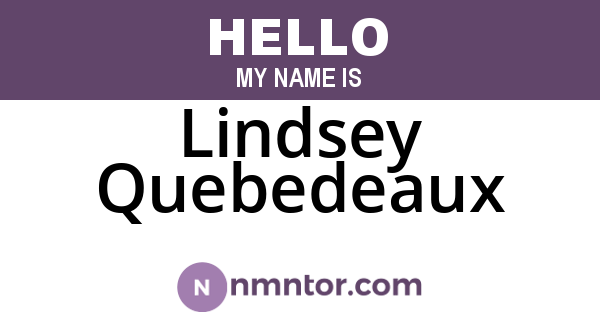 Lindsey Quebedeaux