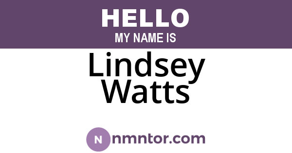 Lindsey Watts