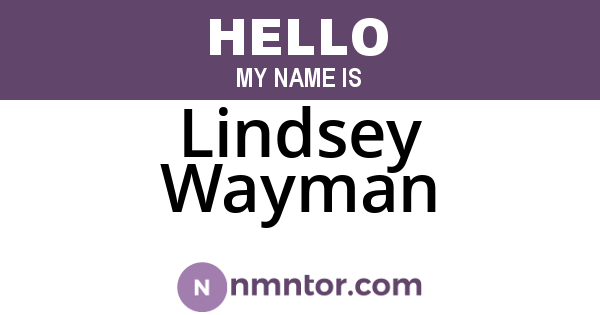 Lindsey Wayman