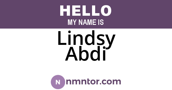 Lindsy Abdi