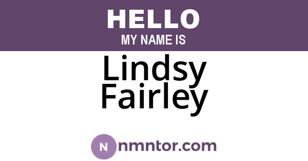 Lindsy Fairley