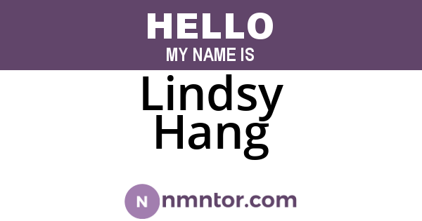 Lindsy Hang