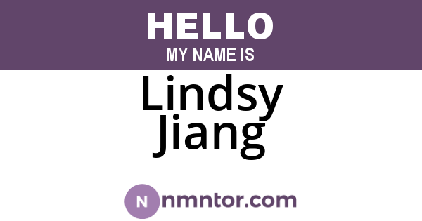 Lindsy Jiang