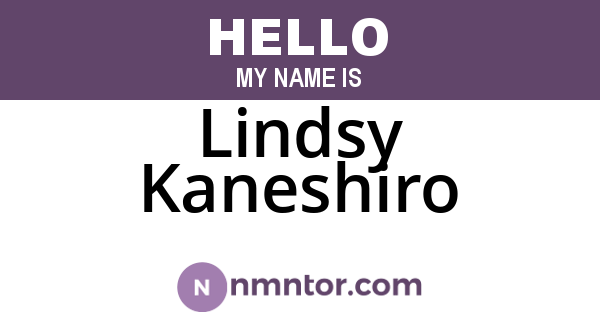 Lindsy Kaneshiro