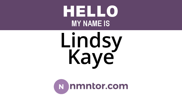 Lindsy Kaye
