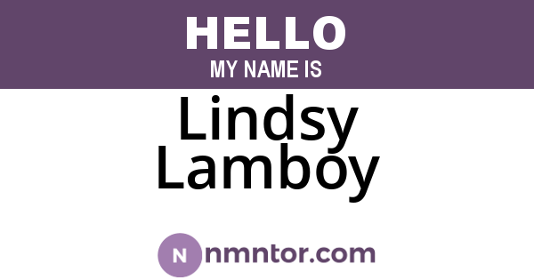 Lindsy Lamboy