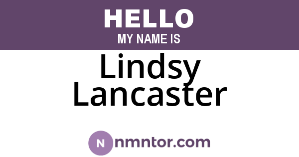 Lindsy Lancaster
