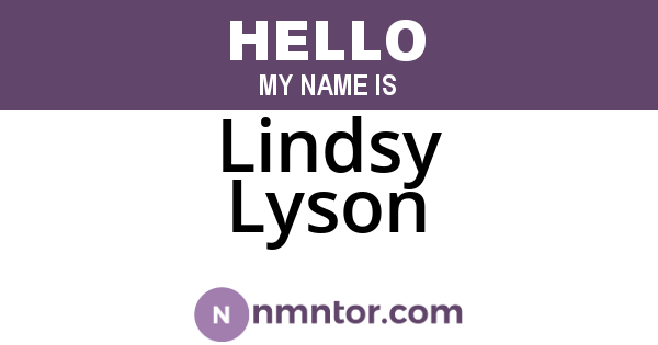 Lindsy Lyson