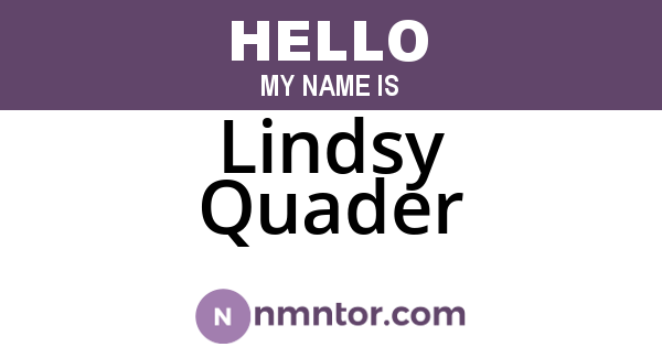 Lindsy Quader