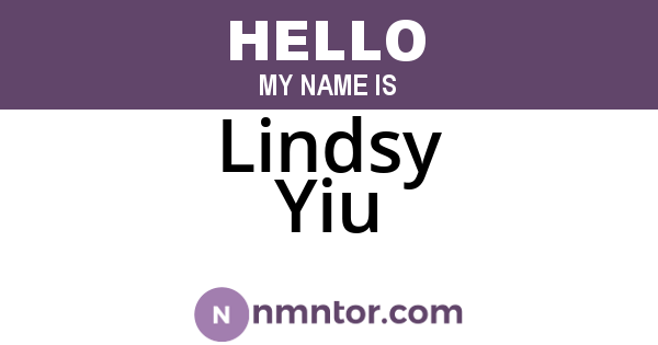 Lindsy Yiu