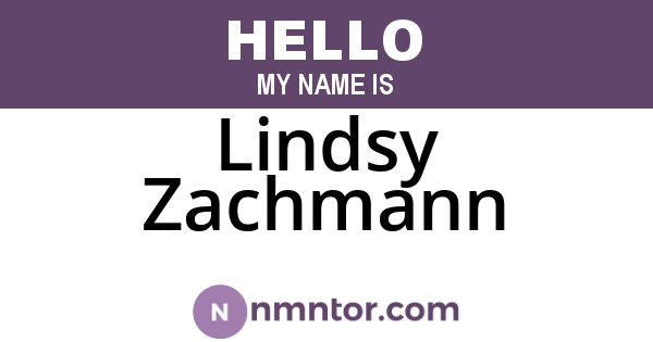 Lindsy Zachmann
