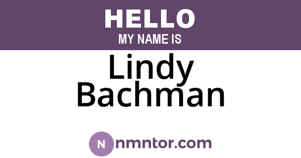 Lindy Bachman