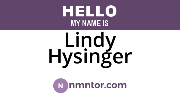 Lindy Hysinger