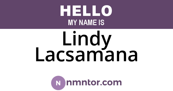Lindy Lacsamana