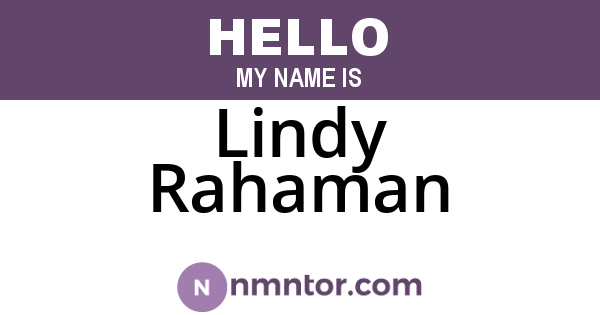 Lindy Rahaman