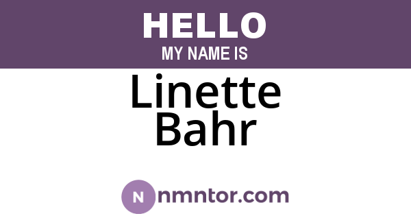 Linette Bahr