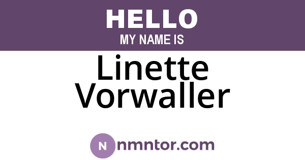 Linette Vorwaller