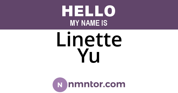 Linette Yu