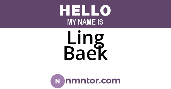 Ling Baek